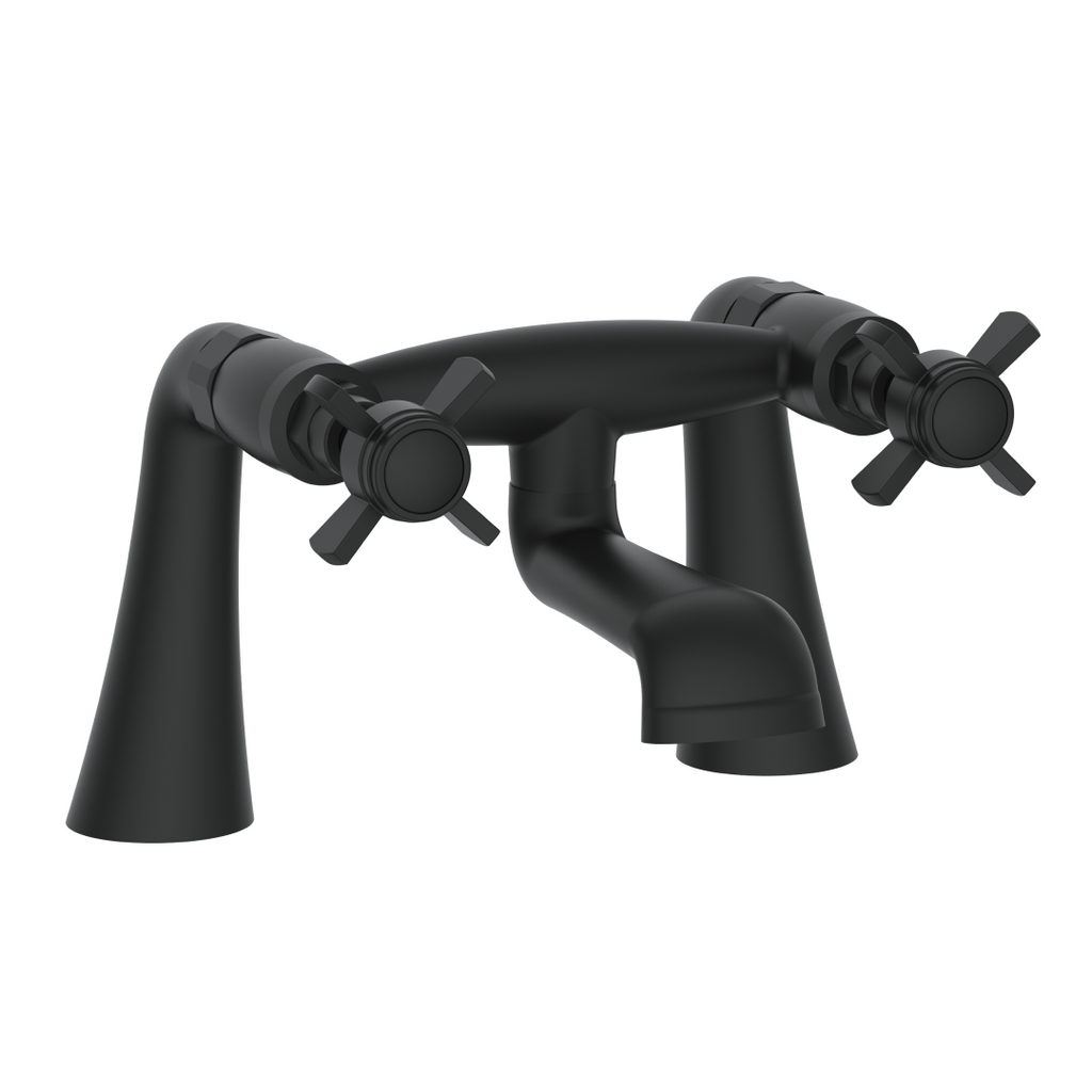 Regency Traditional Bath Filler Mixer Tap - Matt Black