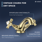 Regency Traditional Mono Basin Mixer Tap - Brushed Brass