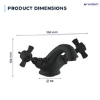 Regency Traditional Mono Basin Mixer Tap - Matt Black