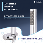 Symphony Round Waterfall Bath Shower Mixer Tap with Kit - Chrome