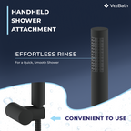 Symphony Round Waterfall Bath Shower Mixer Tap with Kit - Matt Black