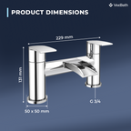 Symphony Round Waterfall Bath Filler Mixer Tap - Chrome