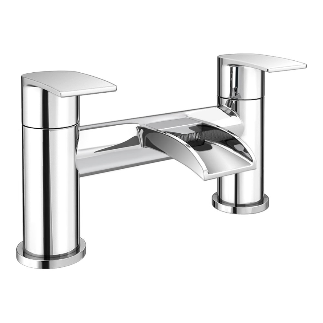 Symphony Round Waterfall Bath Filler Mixer Tap - Chrome