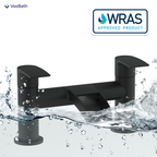 Symphony Round Waterfall Bath Filler Mixer Tap - Matt Black
