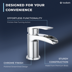 Symphony Round Waterfall Mono Basin Mixer Tap with Waste - Chrome
