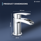Symphony Round Waterfall Mono Basin Mixer Tap with Waste - Chrome