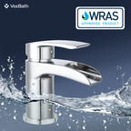 Symphony Round Waterfall Mono Basin Mixer Tap with Waste - Chrome