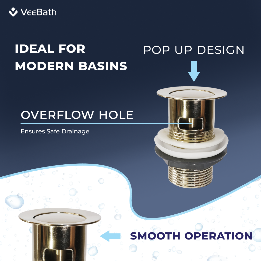 Symphony Round Waterfall Mono Basin Mixer Tap with Waste - Brushed Brass