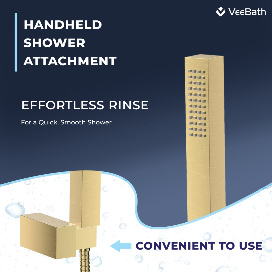 Trace Bath Shower Mixer Tap with Kit - Brushed Brass