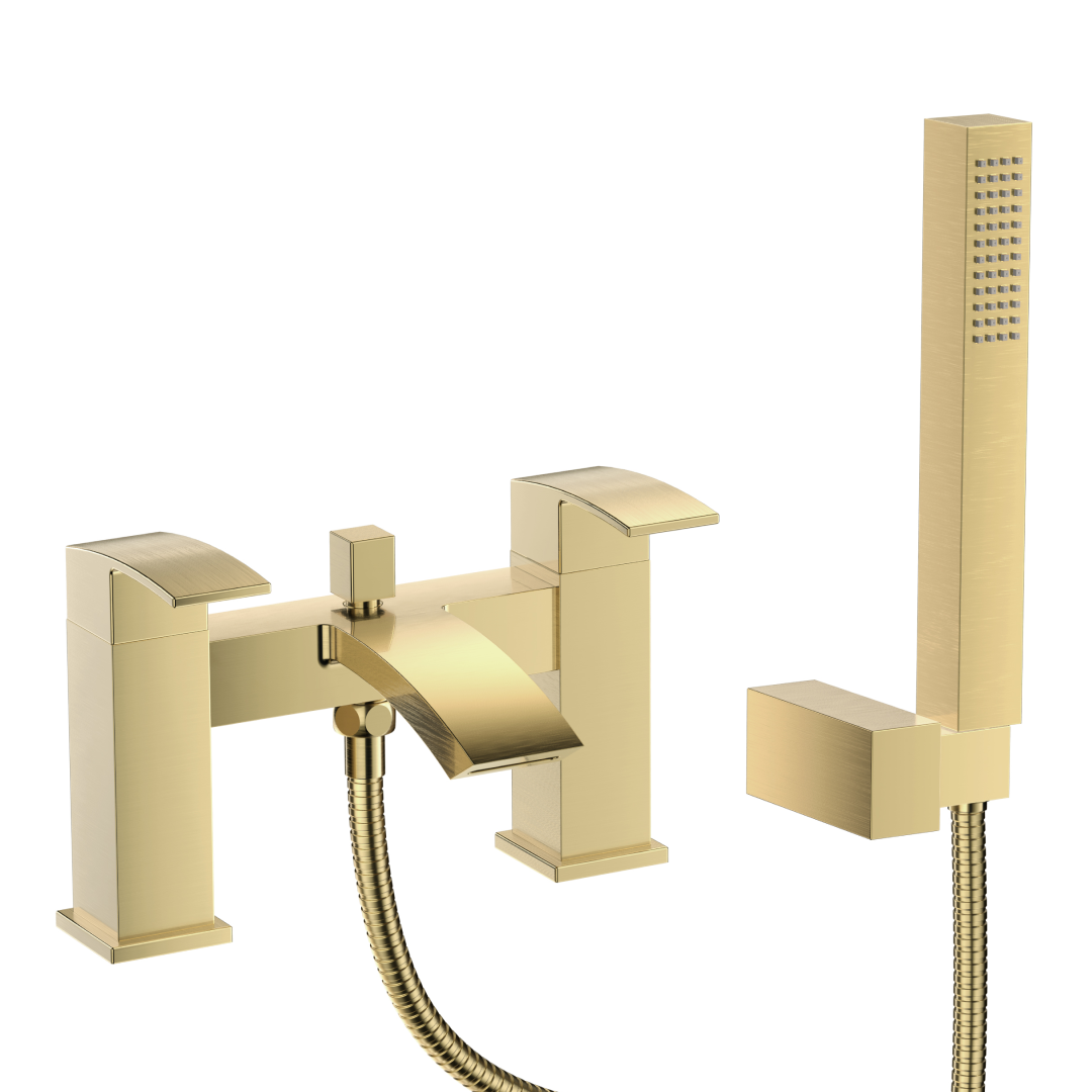 Trace Bath Shower Mixer Tap with Kit - Brushed Brass