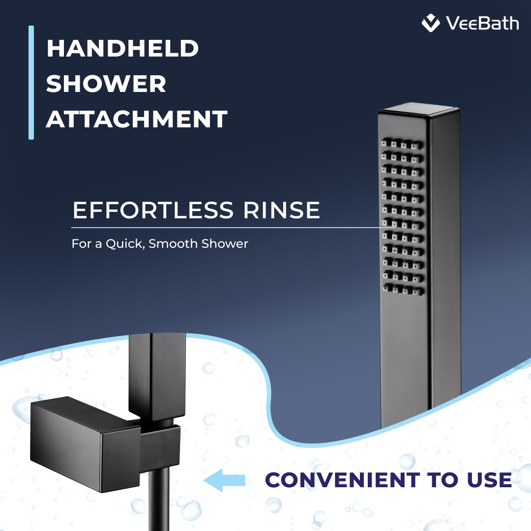 Trace Bath Shower Mixer Tap with Kit - Matt Black