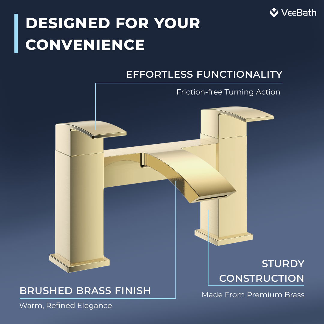 Trace Bath Filler Mixer Tap - Brushed Brass