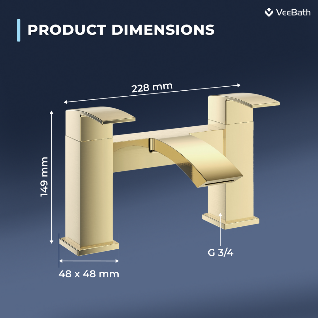 Trace Bath Filler Mixer Tap - Brushed Brass