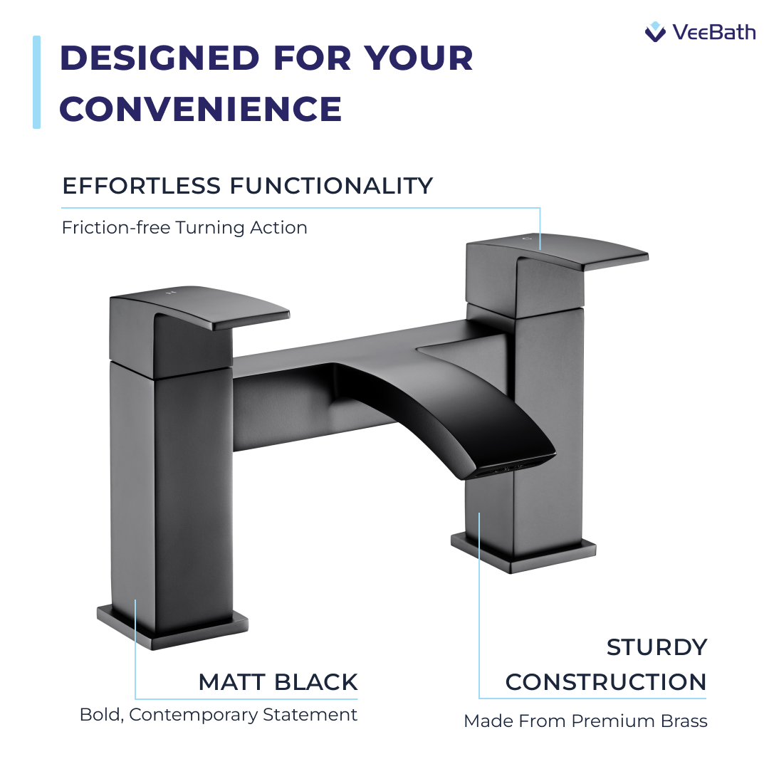 Trace Bath Filler Mixer Tap - Matt Black