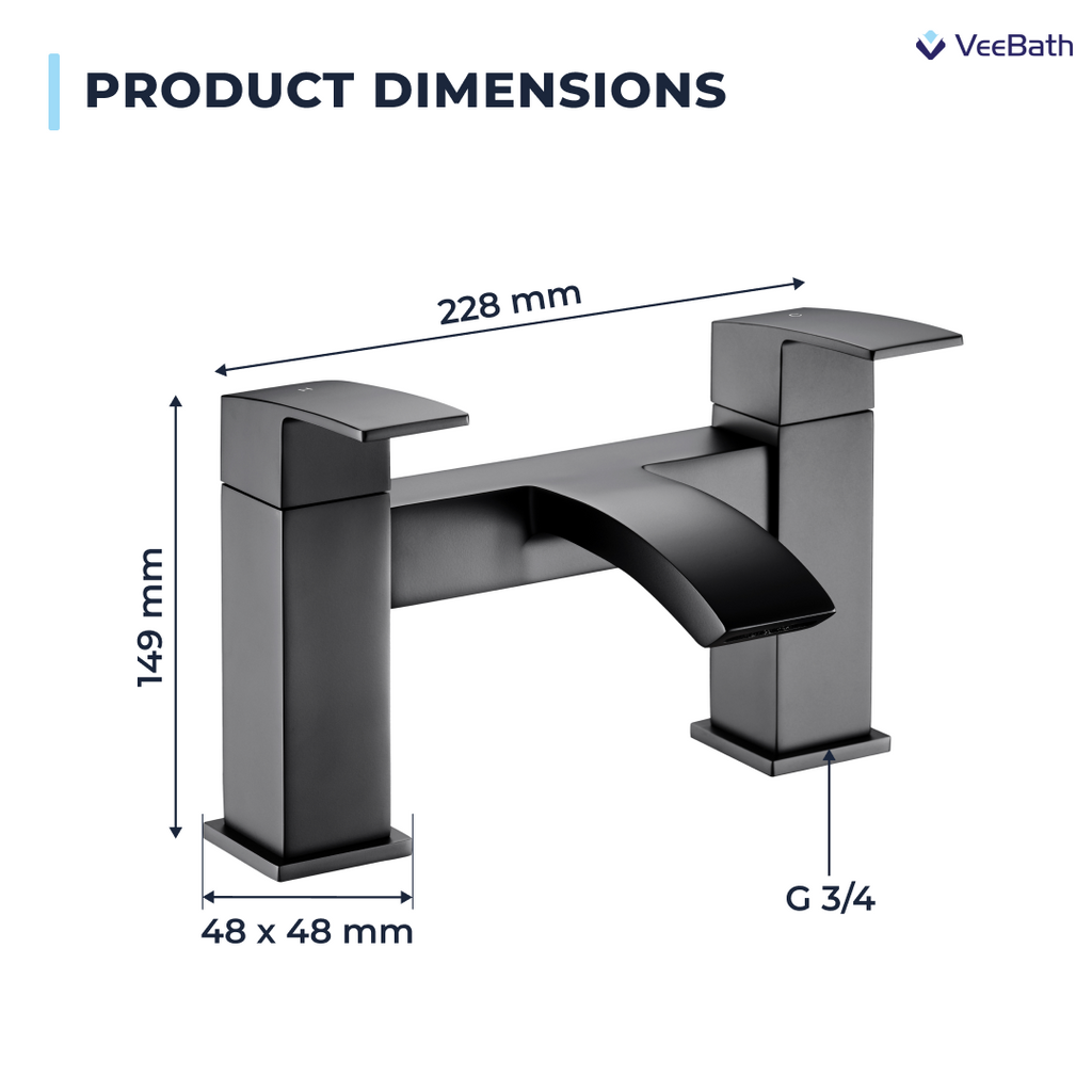 Trace Bath Filler Mixer Tap - Matt Black