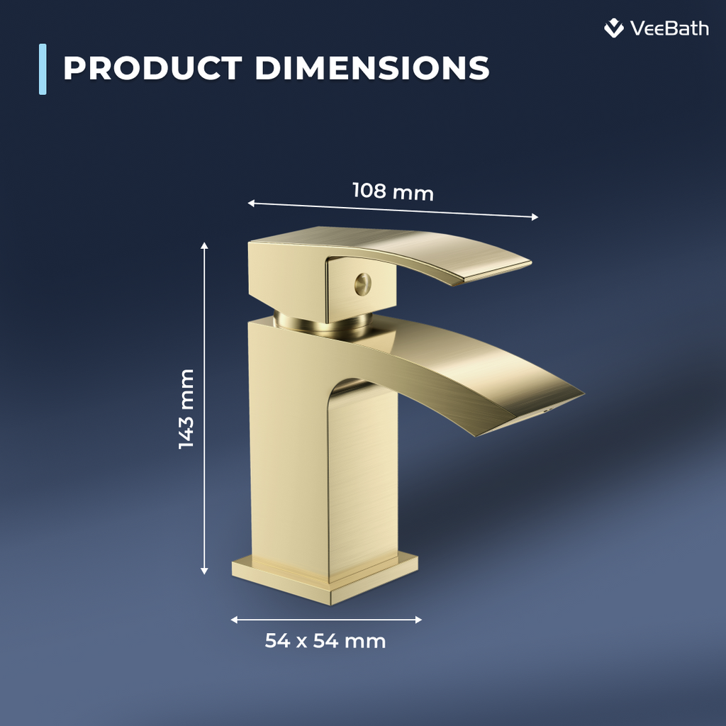 Trace Mono Basin Mixer Tap with Waste - Brushed Brass