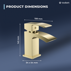 Trace Mono Basin Mixer Tap with Waste - Brushed Brass