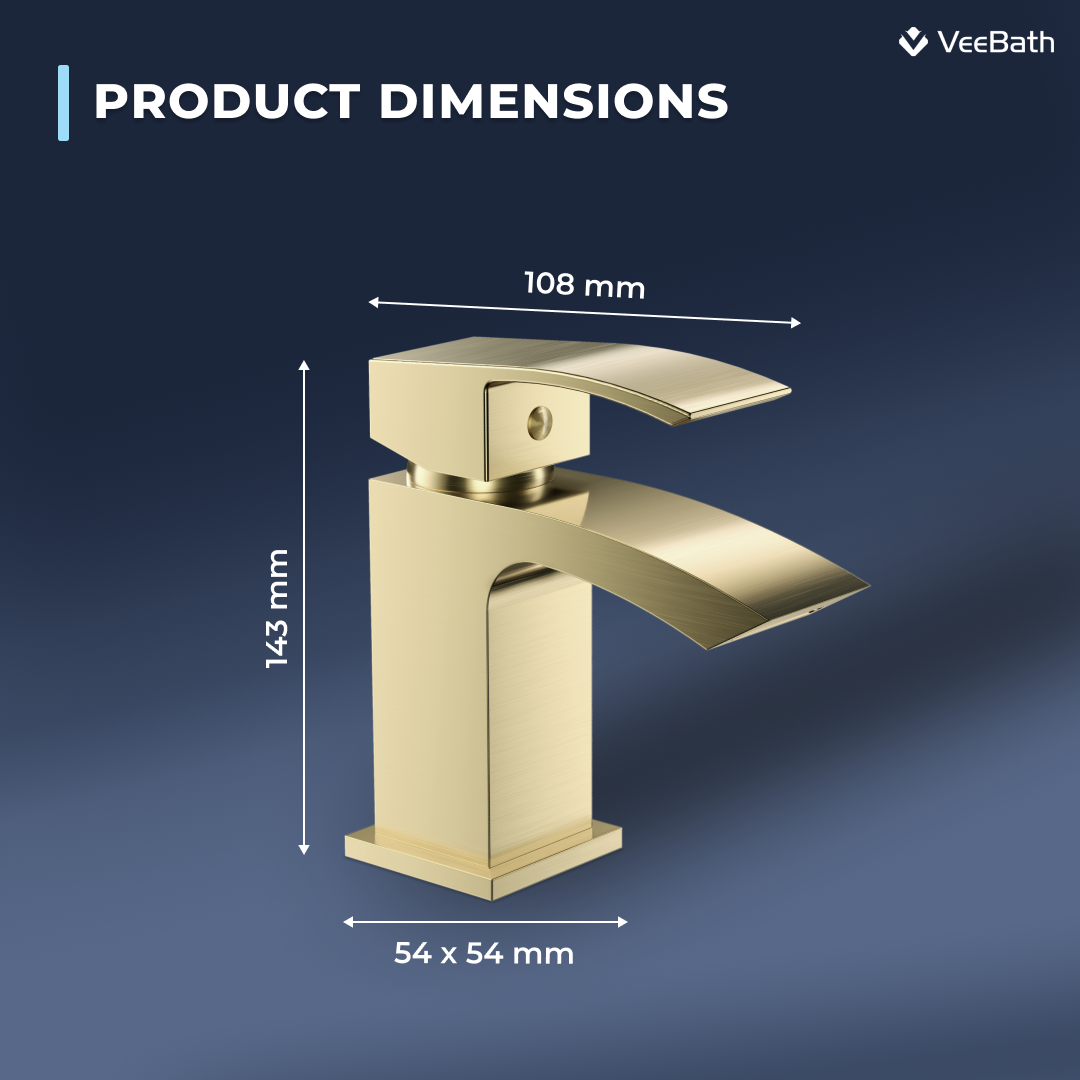 Trace Mono Basin Mixer Tap with Waste - Brushed Brass