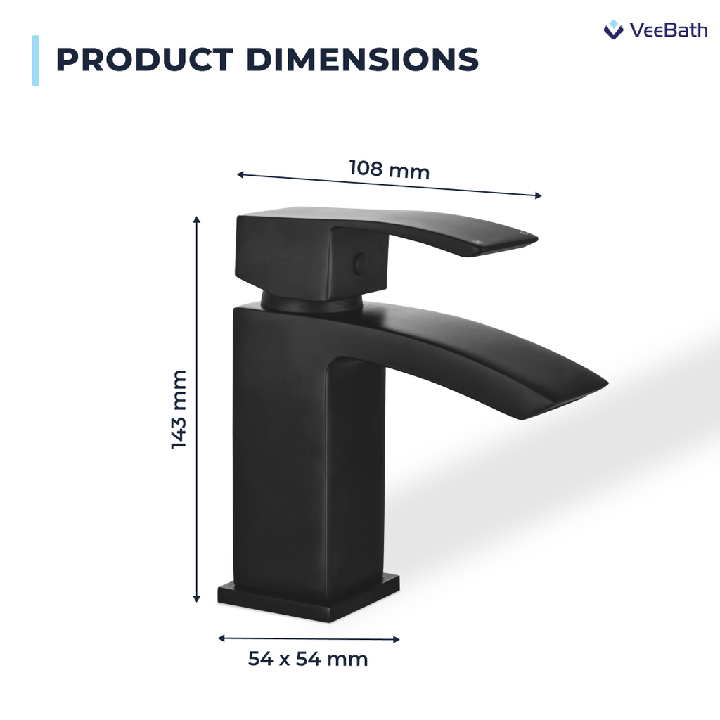 Trace Mono Basin Mixer Tap with Waste - Matt Black