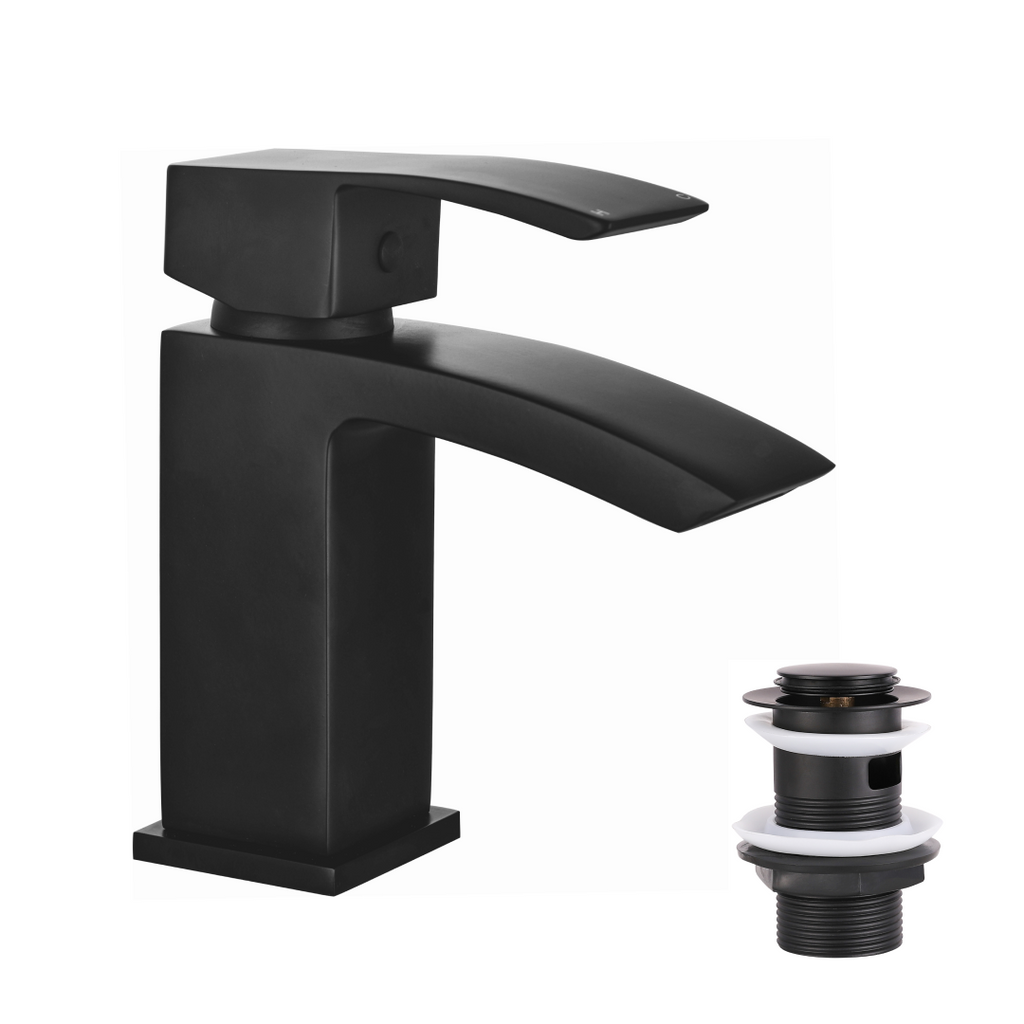 Trace Mono Basin Mixer Tap with Waste - Matt Black