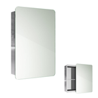 Sliding Door Non Illuminated Mirror Cabinet Stainless Steel - 660mm x 460mm