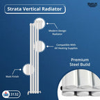 Princia Vertical Double Oval Panel Radiator