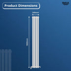 Princia Vertical Double Oval Panel Radiator