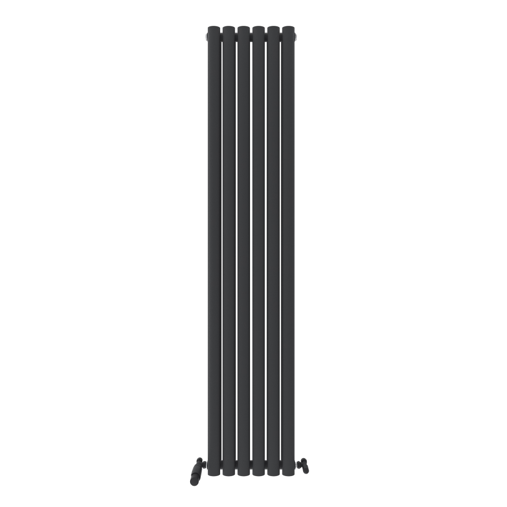 Princia Vertical Double Oval Panel Radiator Anthracite 1800 x 600mm (RDG190)