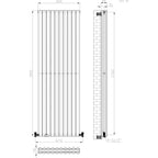 iBathUK Strata Vertical Double Panel Oval Radiator, Wall Mounted Designer Radiator, High Heat Output,Matt Anthracite, 1800 x 600mm