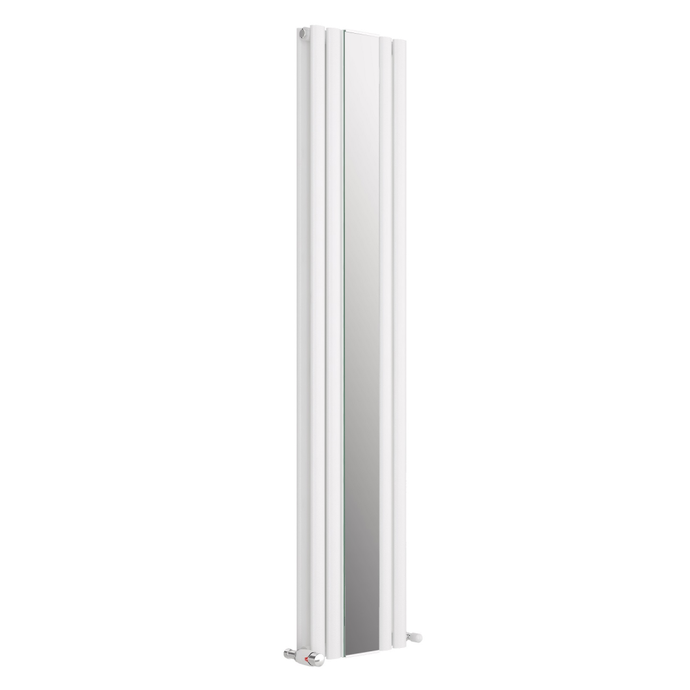 Princia White Double Panel Mirror Radiator - 1800 x 385mm