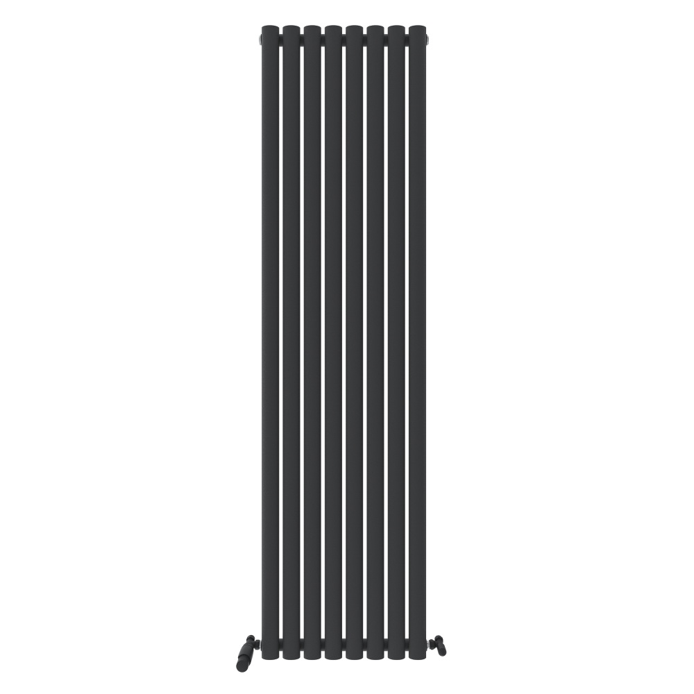 Princia Vertical Single Oval Panel Radiator White 1800 x 600mm