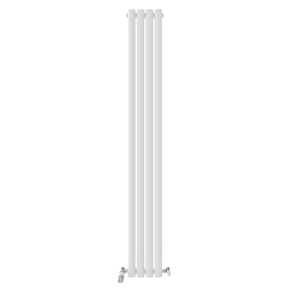 Princia Vertical Single Oval Panel Radiator White 1800 x 600mm
