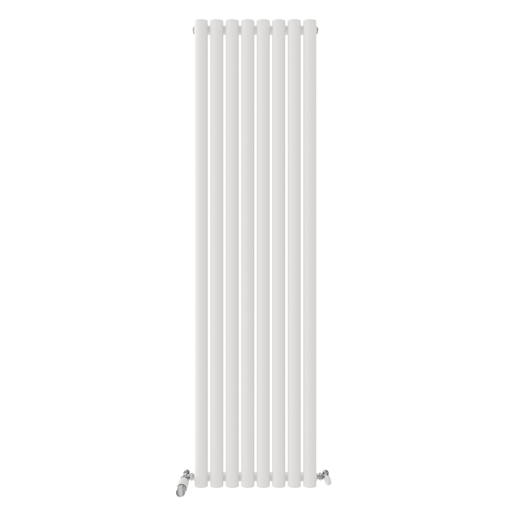 Princia Vertical Single Oval Panel Radiator White 1800 x 600mm