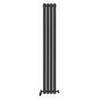 iBathUK Strata Vertical Single Panel Oval Radiator, Wall Mounted Designer Radiator, High Heat Output, Matt White, 1600 x 480mm