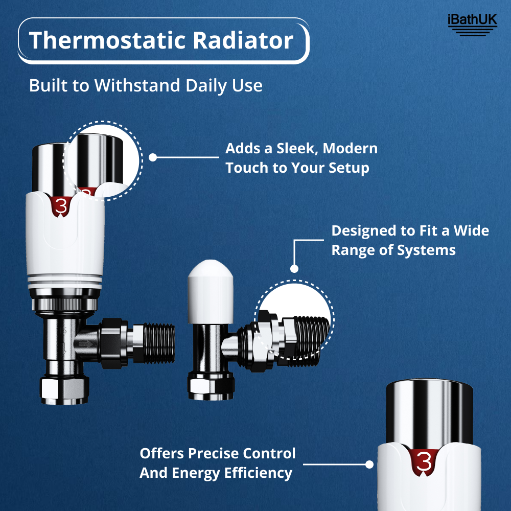 Princia Horizontal Single Oval Panel Radiator White 600 x 1440mm + Angled Valve