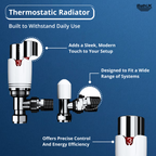 Princia Horizontal Single Oval Panel Radiator White 600 x 1440mm + Angled Valve