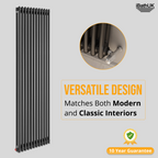 Anthracite 1800x560x70 two column Radiator + Angled Valve