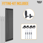 Anthracite 1800x560x70 two column Radiator + Angled Valve