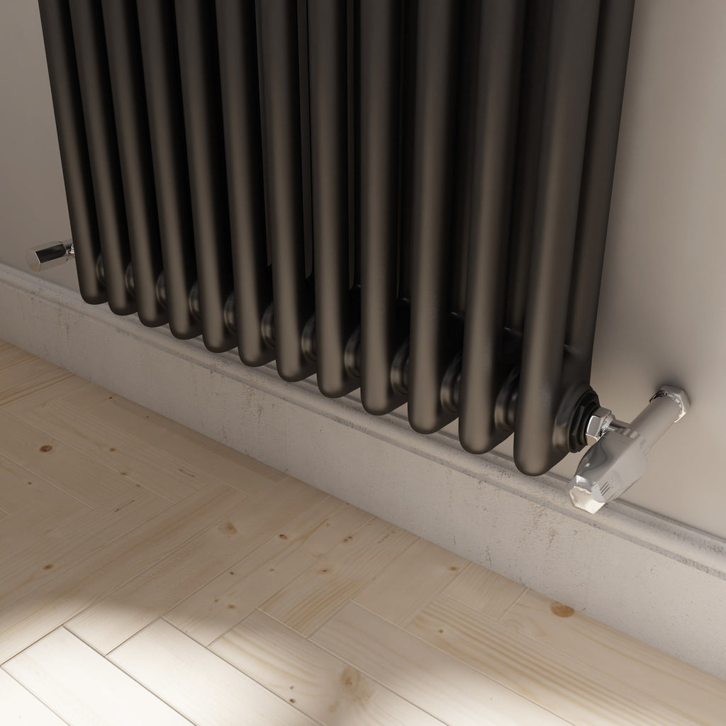 Anthracite 1800x560x70 two column Radiator + Angled Valve