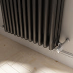 Anthracite 1800x560x100 three column Radiator + Angled Valve