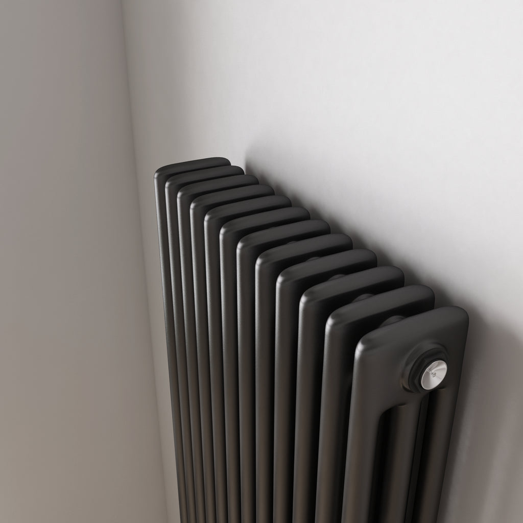 Anthracite 1800x560x100 three column Radiator + Angled Valve