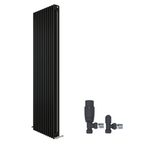 Anthracite 1800x560x100 three column Radiator + Angled Valve