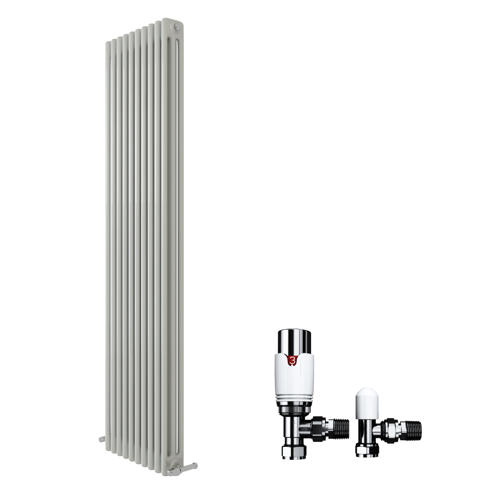 Anthracite 1800x560x100 three column Radiator + Angled Valve
