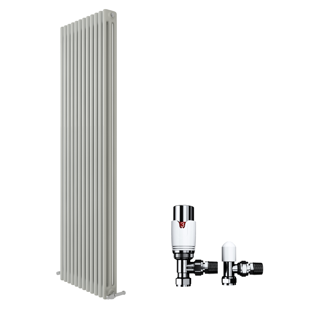 Anthracite 1800x560x100 three column Radiator + Angled Valve