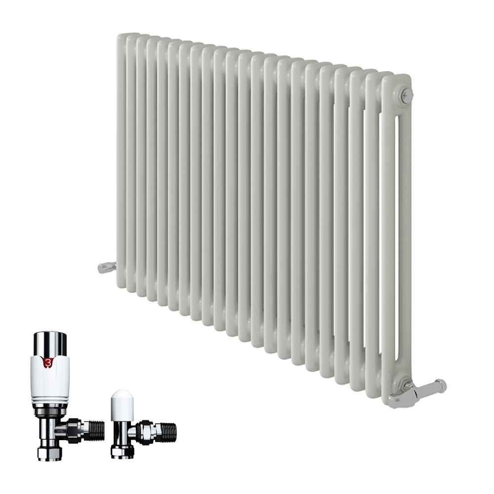 Anthracite 600x1190x70 two column Radiator + Angled Valve
