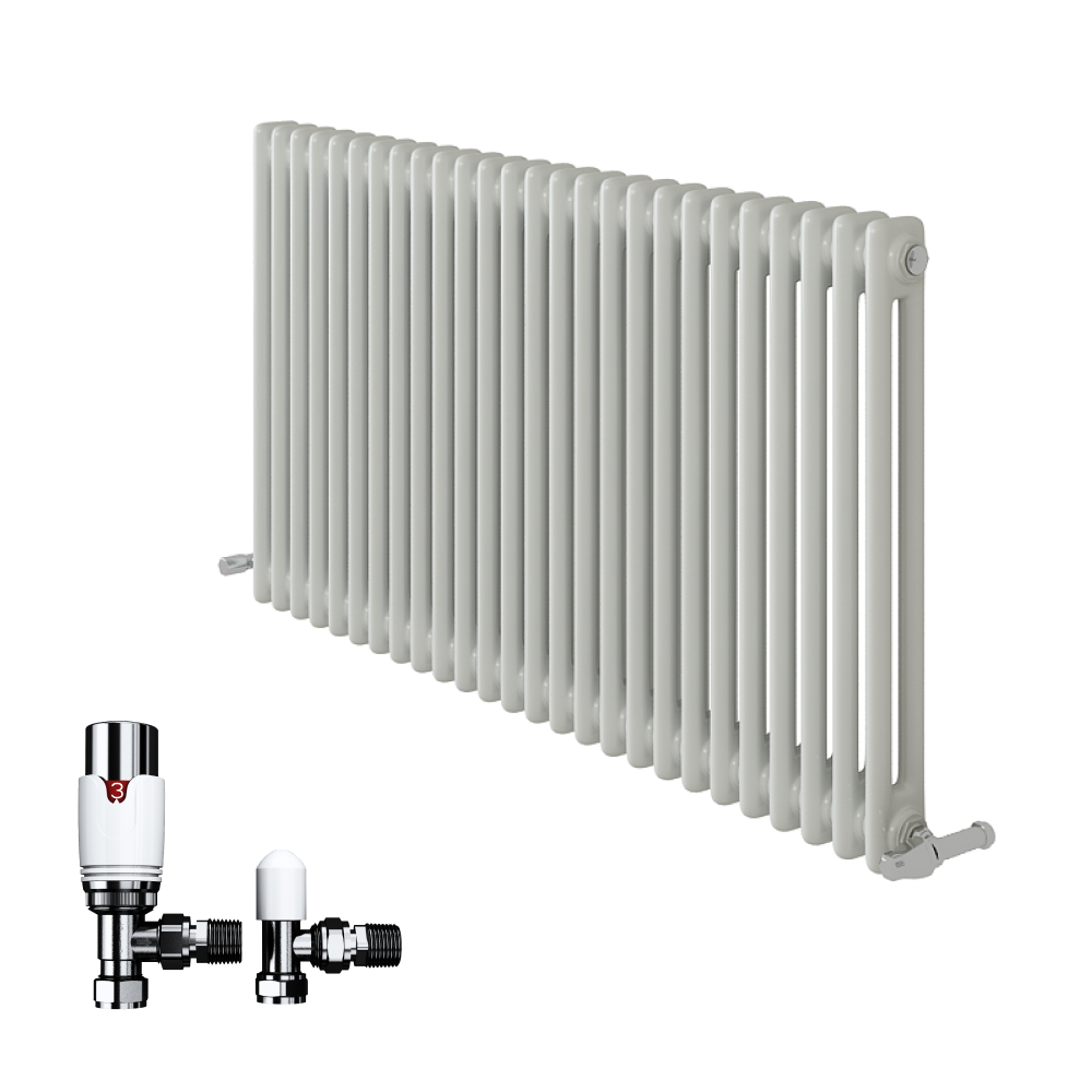 Anthracite 600x1190x70 two column Radiator + Angled Valve