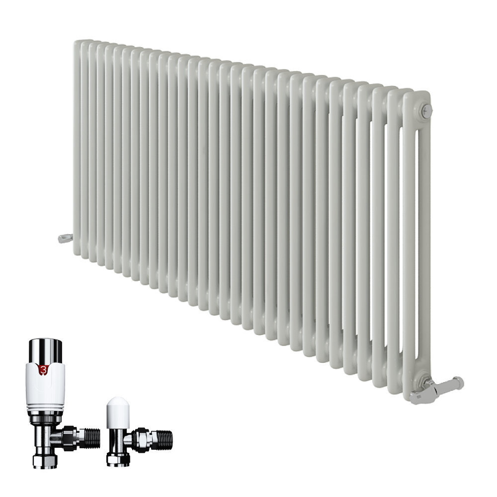 Anthracite 600x1190x70 two column Radiator + Angled Valve