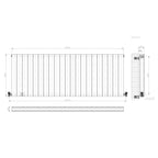 iBathUK Apex Horizontal Double Panel Slim Flat Radiator, Wall Mounted Designer Radiator with Angled Valve, Matt White, 600mm x 1596mm