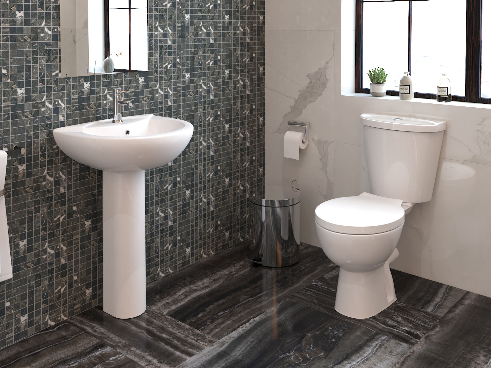 Prima 630 Projection Toilet, Cistern, SC Seat (1 box packing)