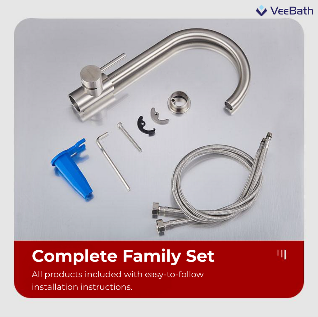 HENRY Stainless Steel Kitchen Mixer Tap - Stainless Steel